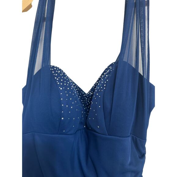 Blondie Nites‎ by Stacy sklar navy prom halter dress size 3 y2k 2000s vintage - Picture 3 of 6